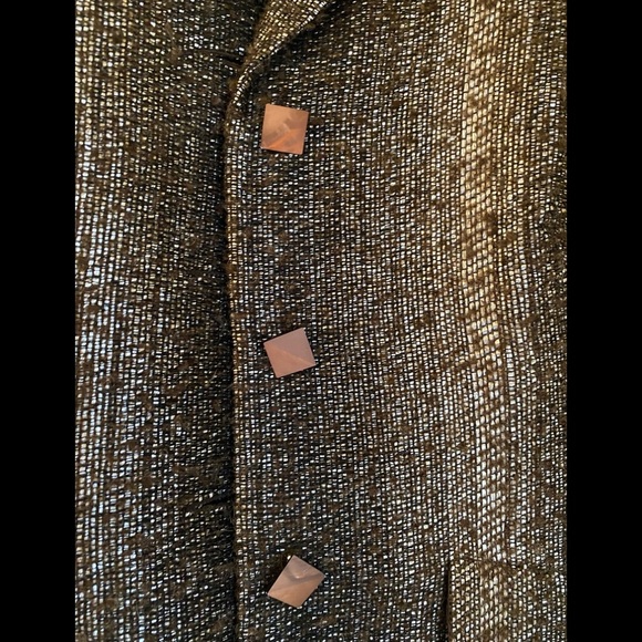 Metallic Tweed Blazer & Corset Set Frayed Hem 6 Elevated Luxury European Style - Picture 5 of 12